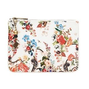 CAMILLA “Shakespeare’s Garden” white floral coin & phone mini purse clutch